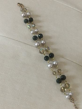 Bracelet double fantaisie en perles 19 cm