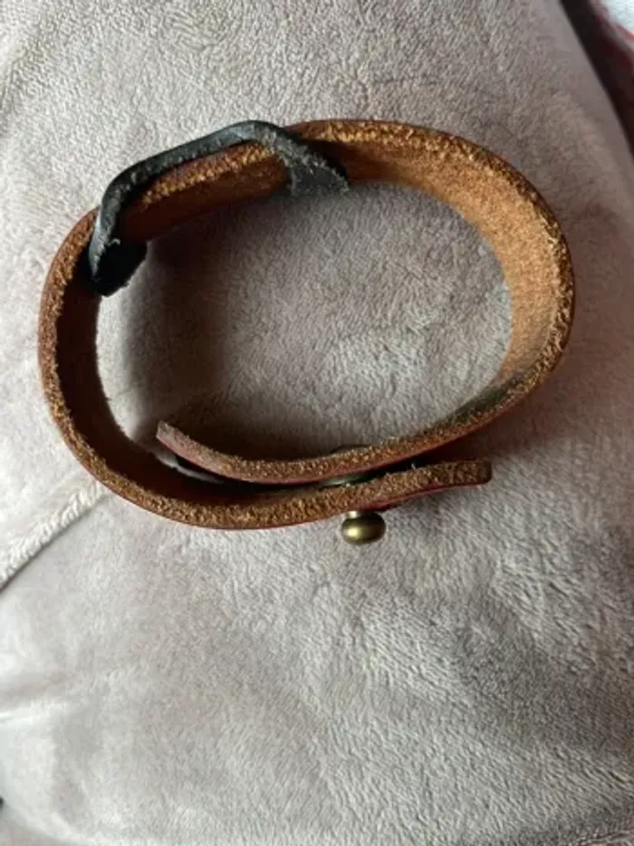 Bracelet enfant vintage en cuir - photo numéro 2