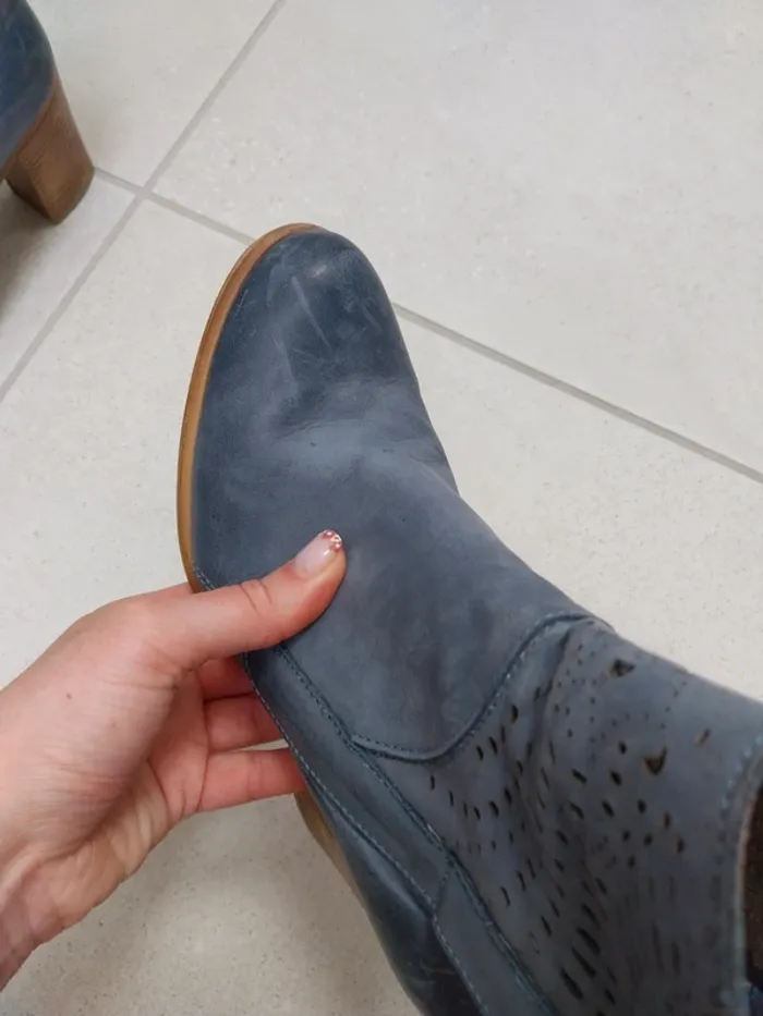 Bottines bleues ajourée Donna Piu' 36 - photo numéro 6