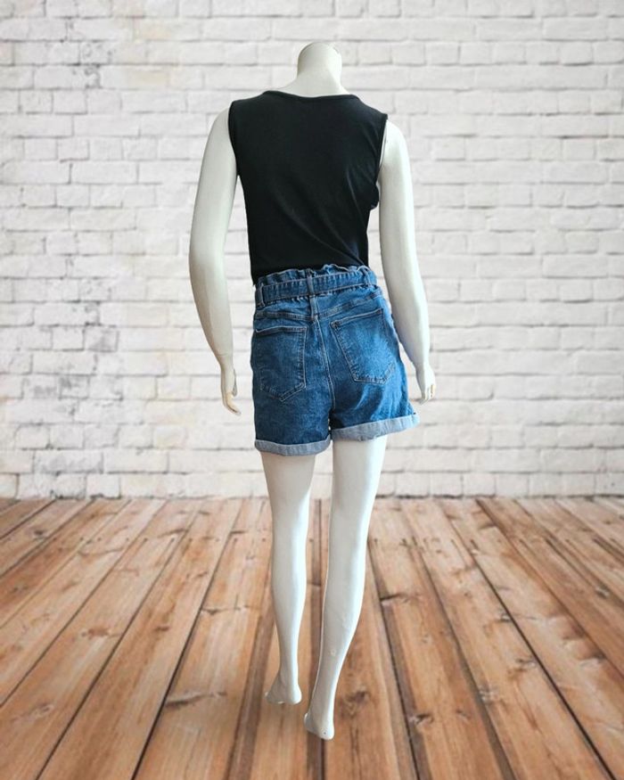 Short taille haute en jean - photo numéro 2