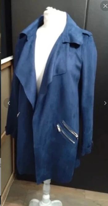Manteau suédine bleu Etam t 38 Neuf
