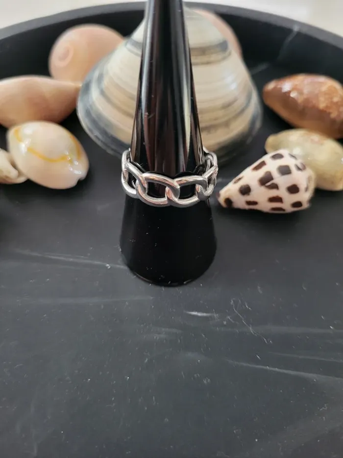 Bague ouverte tour chaîne Acier inoxydable argent - photo numéro 2