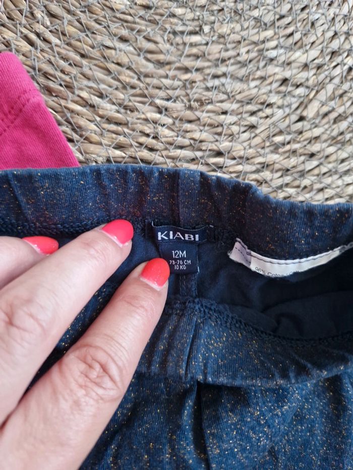Joli lot de 2 leggings taille 12 mois - photo numéro 4