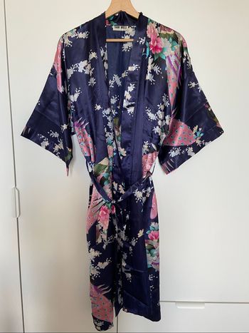 Long kimono bleu foncé