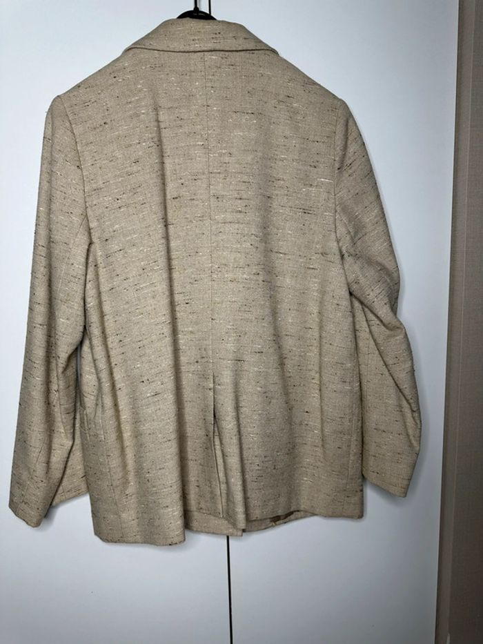 Veste en lin beige – Façon tailleur – Taille 40/42 - photo numéro 4
