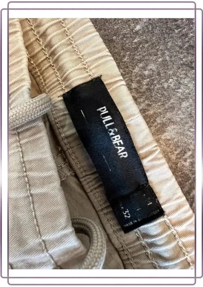 Pantalon cargo beige homme Pull&Bear taille M Men cargo pants Pantaloni uomo Cargohose Herren - photo numéro 5