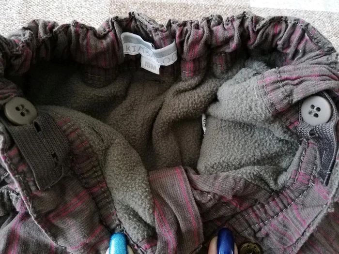 Pantalon 18 mois épais doublé rayé marron/bordeaux kimbaloo - photo numéro 3