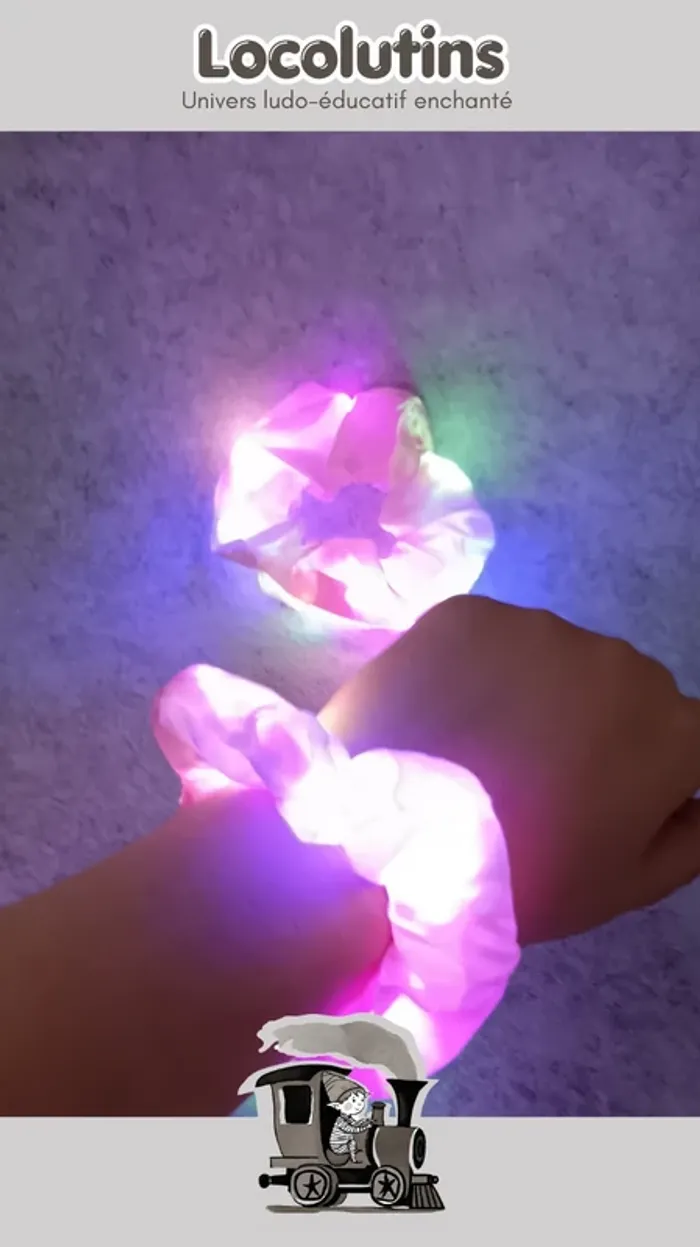 🚂 Lot de 2 élastiques LED ▪ rose - photo numéro 2