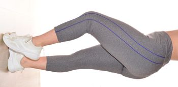 legging sport élastiqué à la taille T38 gris chiné