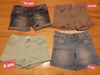 Lots 4 shorts filles 8-10 ans
