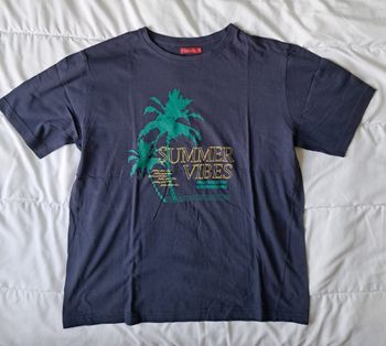 T shirt bleu marine palmier taille L