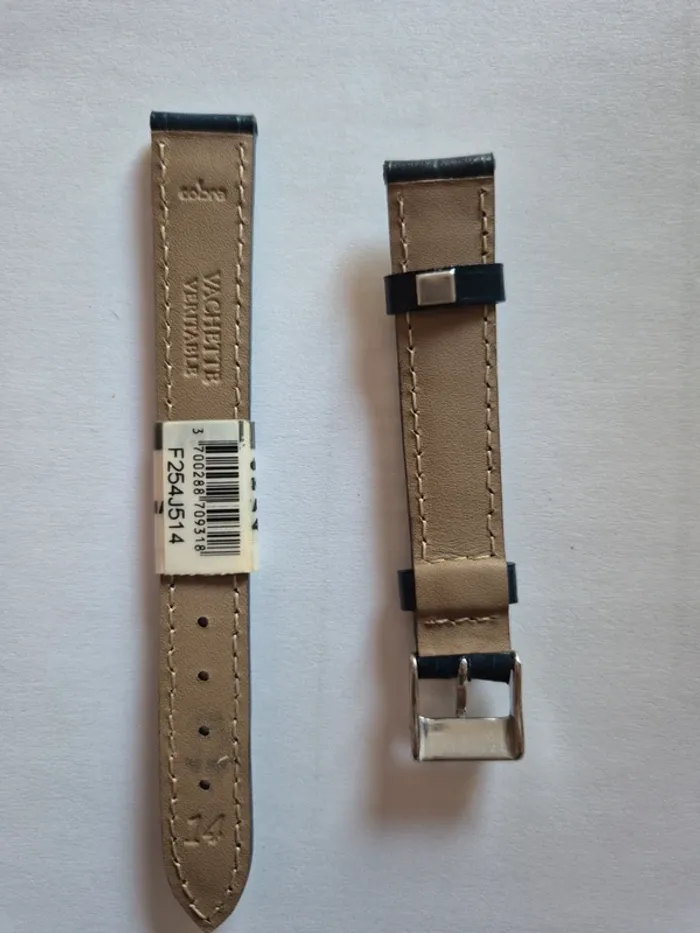 Bracelet de montre bleu marine cuir vachette - photo numéro 2