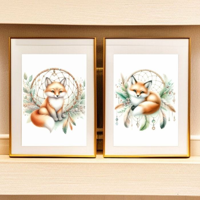 Décoration Murale, lot de deux affiches Renard, - photo numéro 2