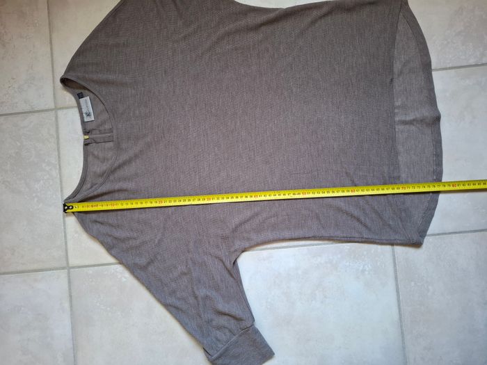 Tee-shirt long marron clair manches 3/4, K Woman, Taille XXL - photo numéro 5