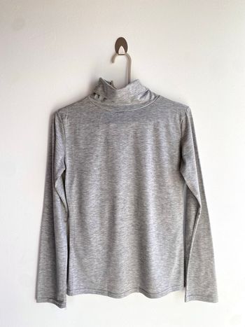 Pull col roulé en coton gris H&M