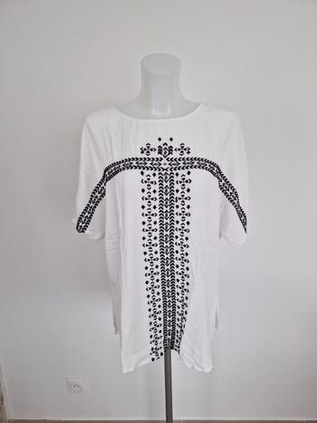 Tunique blanche a motif noir Promod