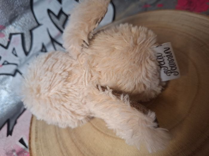 Peluche doudou petit canard duveteux mon poussin beige et marron - photo numéro 5