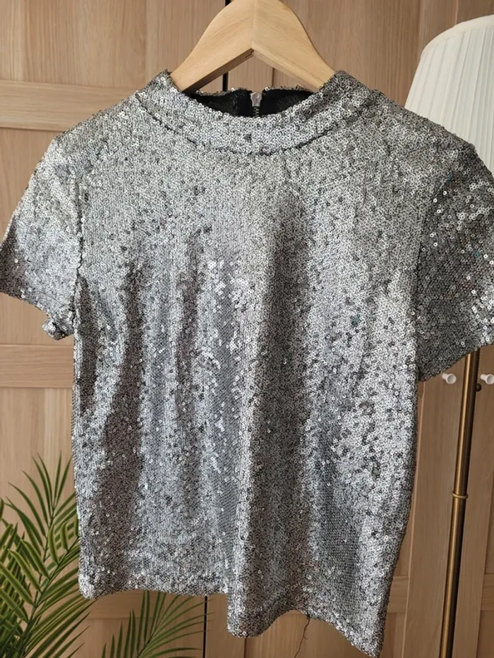Haut manches courtes sequin - photo numéro 2