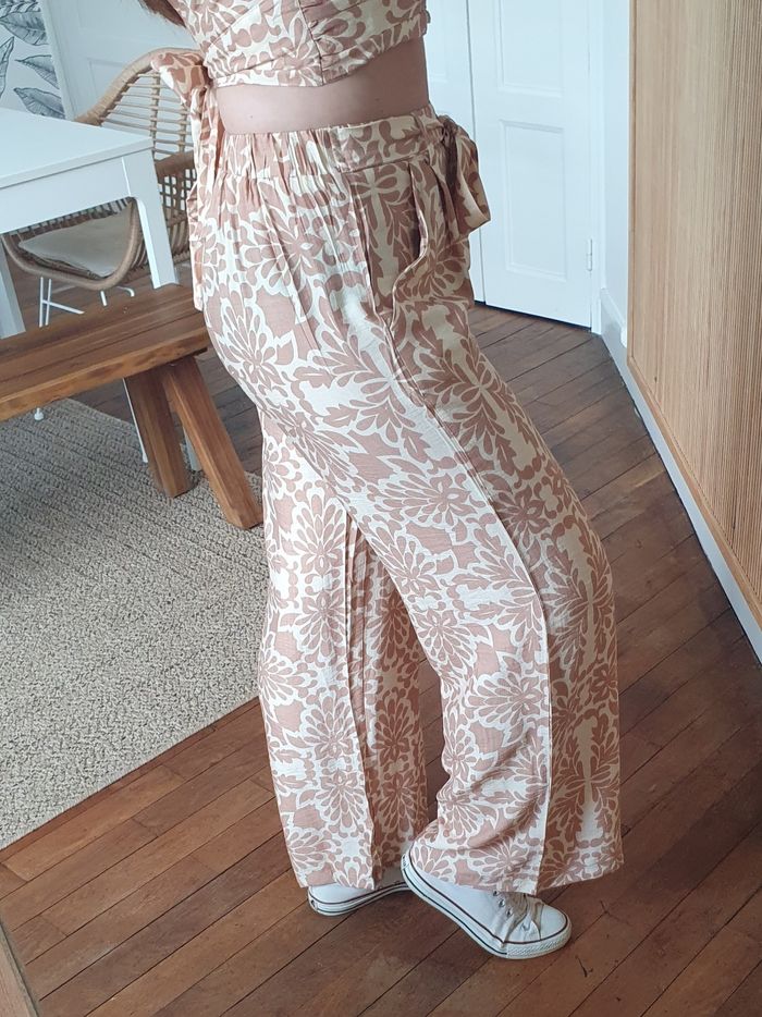 Pantalon fluide Maldives beige/camel Taille L - photo numéro 5