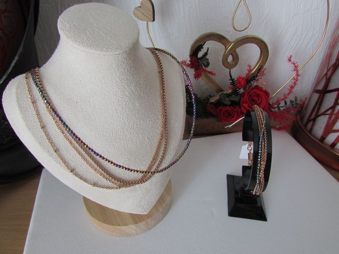 Parure collier + bracelet Rosalie Lys'or