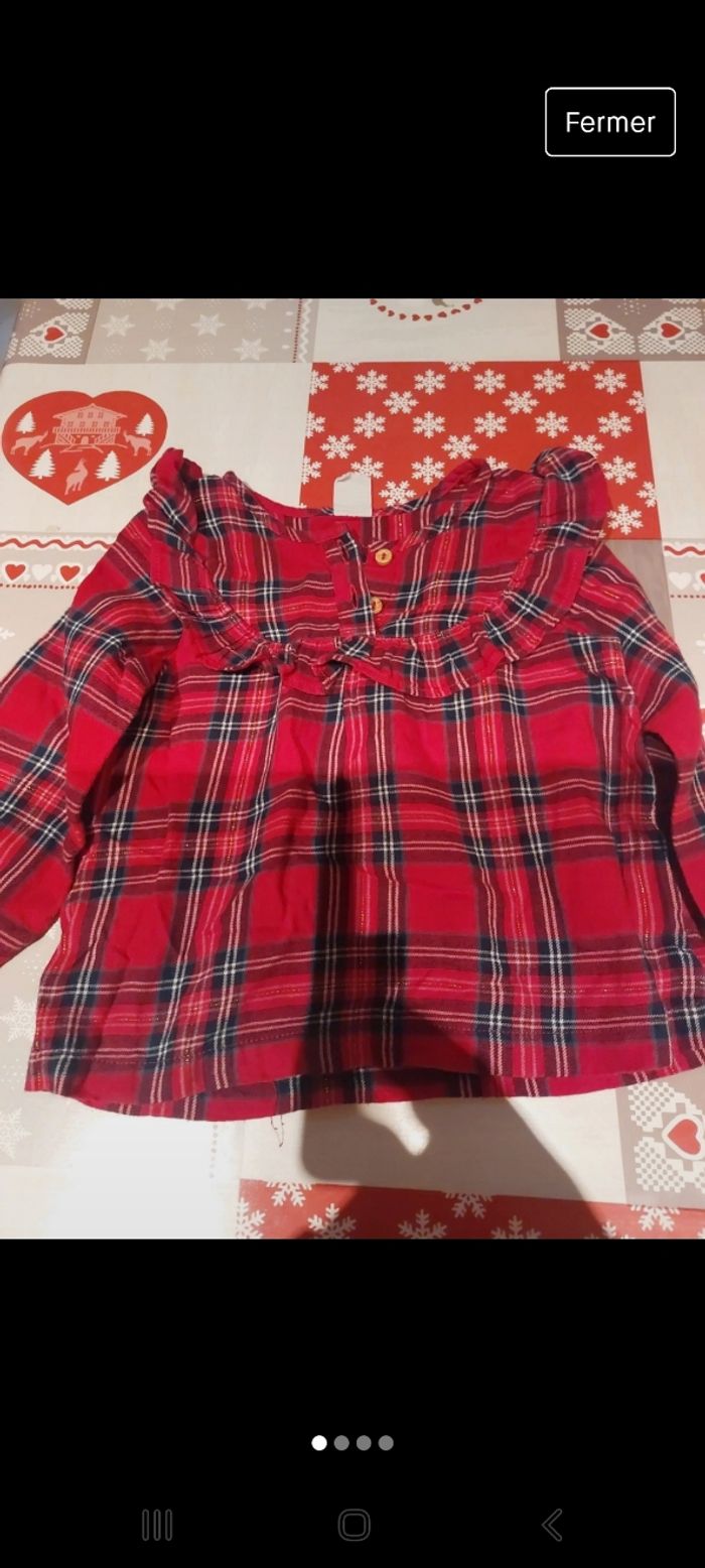 Blouse écossaise fille - photo numéro 2