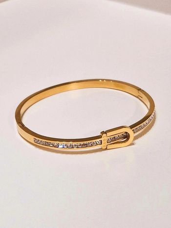 Bracelet fer à cheval or, love & strass