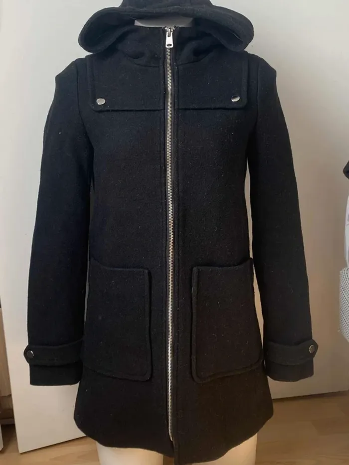 Veste parka par-dessus à capuche 43%laine XS 34 Pimkie