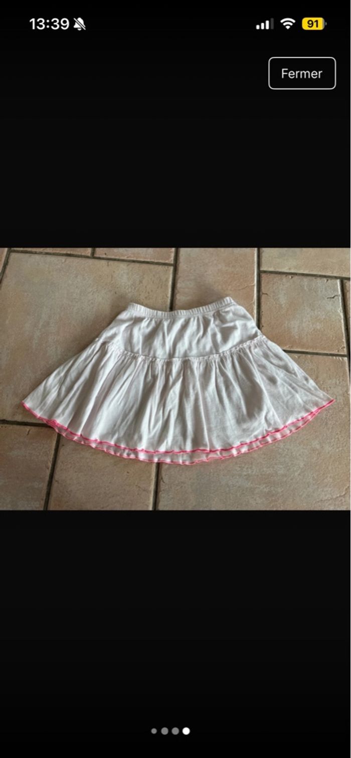 Jupe à volants rosé marque petit bateau taille 6 ans - photo numéro 3