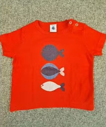 T-shirt Petit Bateau, taille 12 mois