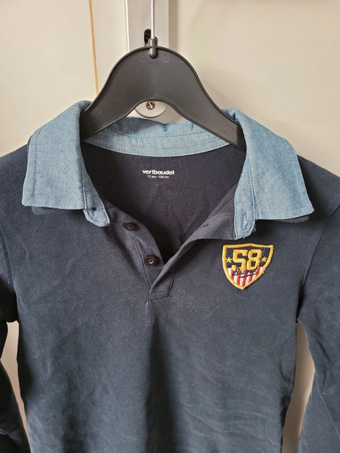 Polo manches longues garçon vertbaudet 12 ans peu porté - photo numéro 3