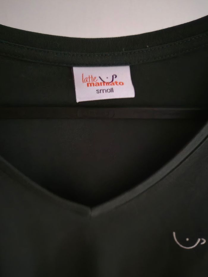 Tshirt vert foncé allaitement latte mamiato small - photo numéro 2