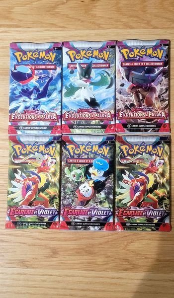 Lot de 6 Booster pokemon Ecarlate & Violet EV1 / EV2