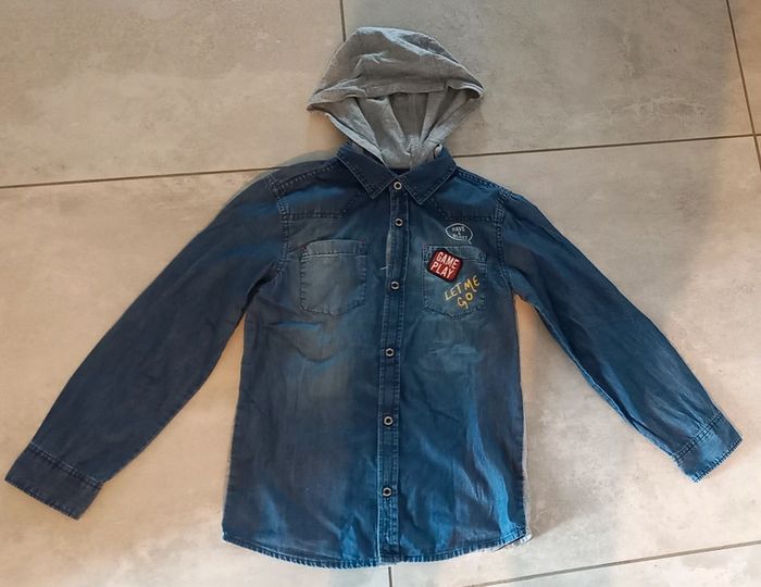 Chemise en jean effet sweat - photo numéro 3