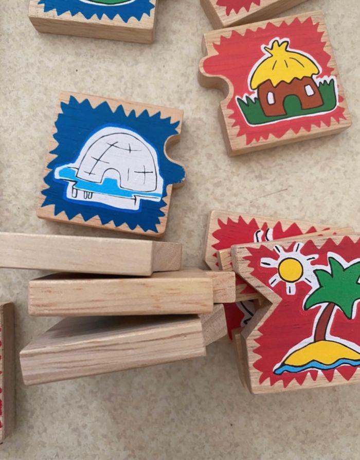 Puzzle en bois lés contraires et formes 24 pièces - photo numéro 8