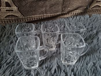 Lot 5 verres à thé sculptée vintage