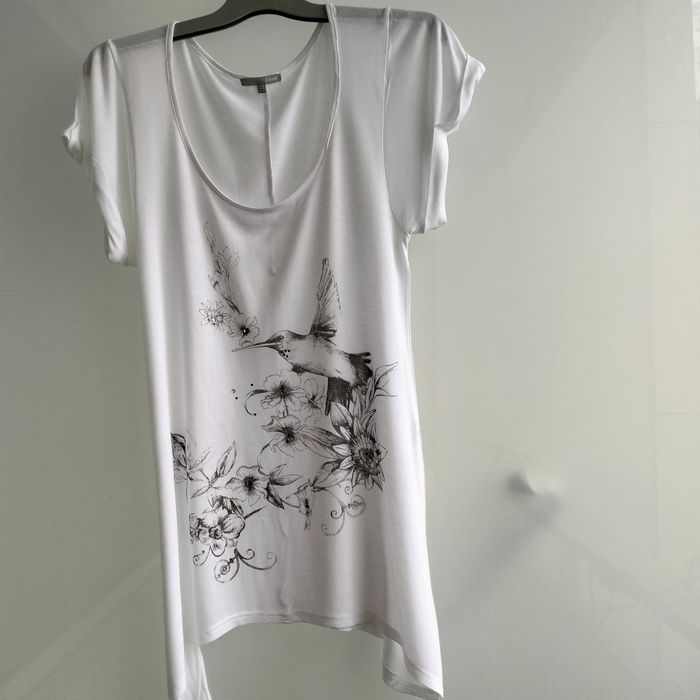T-shirt blanc imprimé, taille 38, marque Etam - photo numéro 1