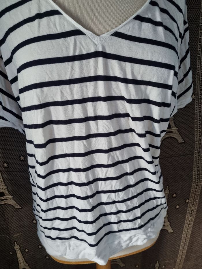 T-shirt à rayures style Marin taille 46-48 Promod - photo numéro 2