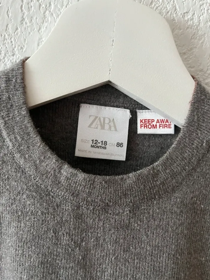 Sweat Zara Baby 12-18 mois (86 cm) gris avec poche - photo numéro 4