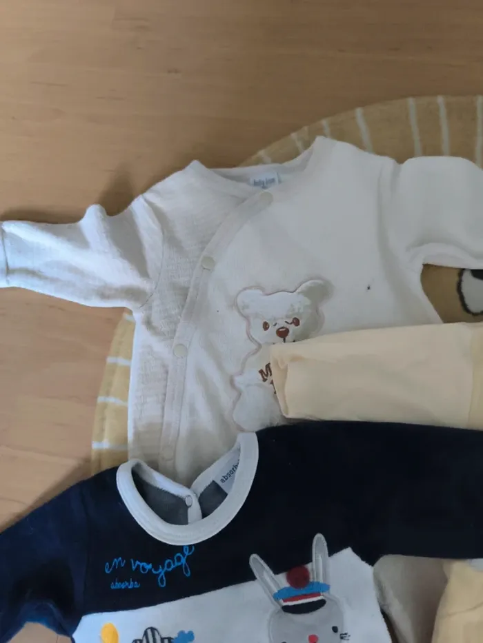 3 pyjamas 1 mois 53 cm mixte - photo numéro 2