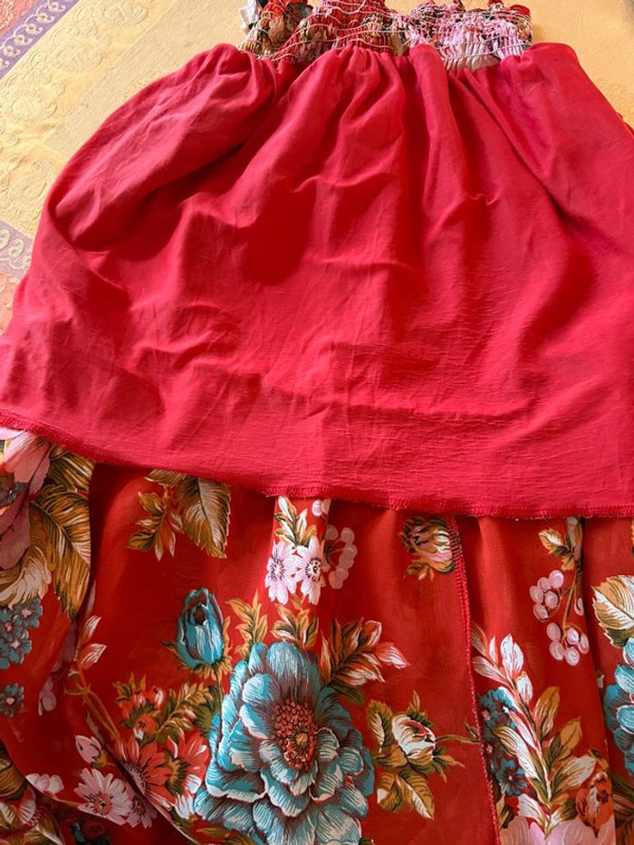 🌺 Longue jupe bohème fleurie hippie ROXY vintage 90s 00s gypsy long floral skirt🌺 - photo numéro 18