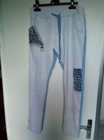 Pantalon élastique aspect velours