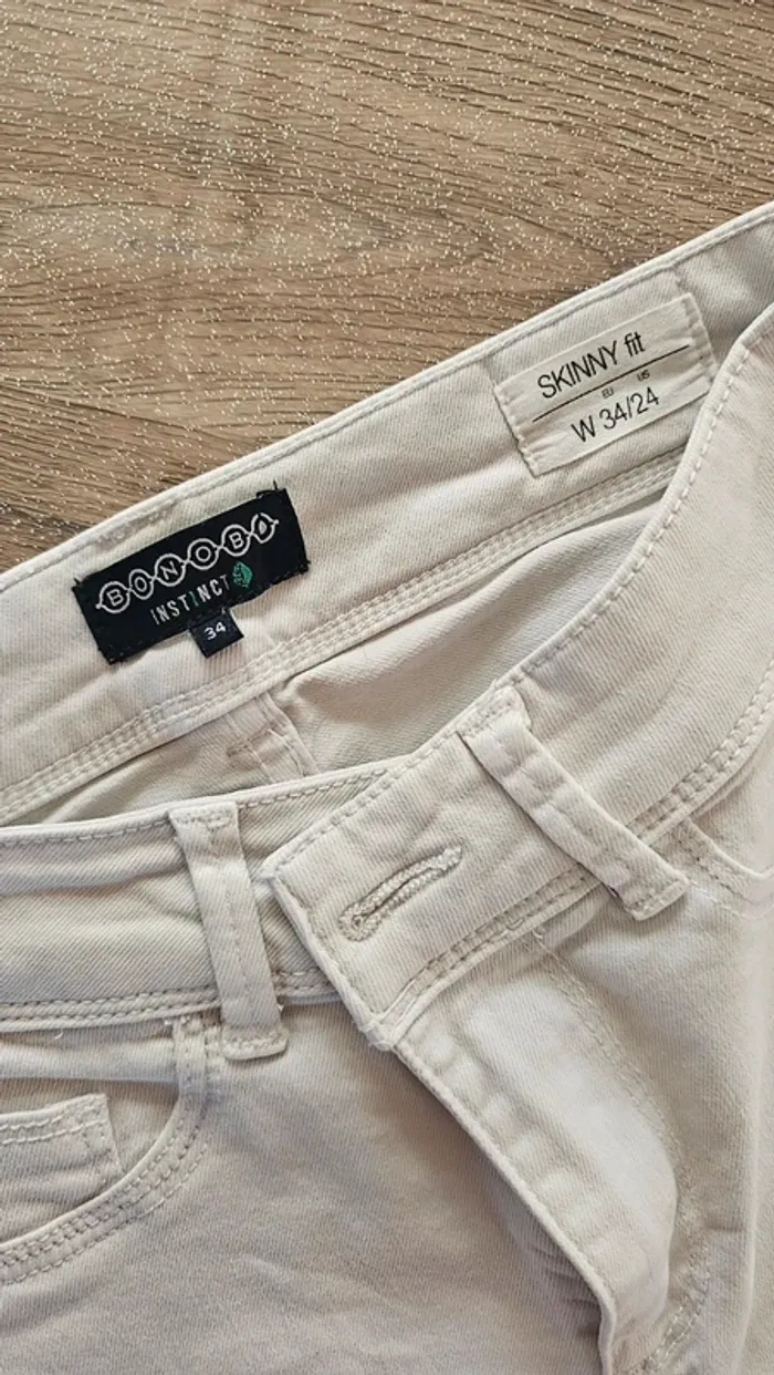 Jeans blanc T34 bonobo - photo numéro 5