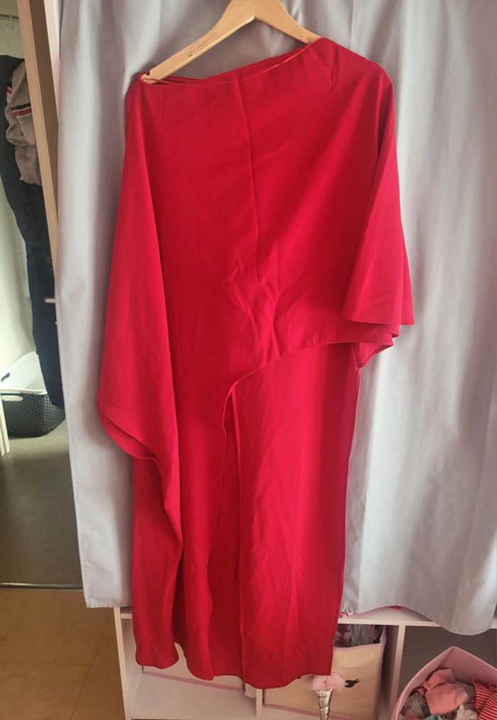 Blouse longue asymétrique rouge zara