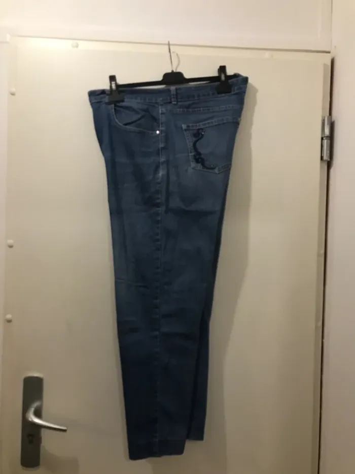 Pantalon court Jeans regulare scottage bleu ciel taille 46 - photo numéro 4