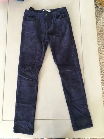 Pantalon velours côtelé bleu marine pailleté Monoprix Kids