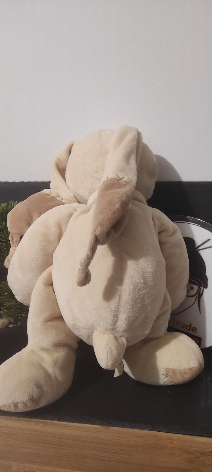 Nicotoy Bastien lapin beige marron écharpe peluche grand Modèle crème Écharpe - photo numéro 2