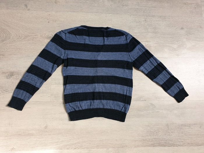 Gilet fin Zara 5-6 ans rayé bleu et boutonné - photo numéro 2