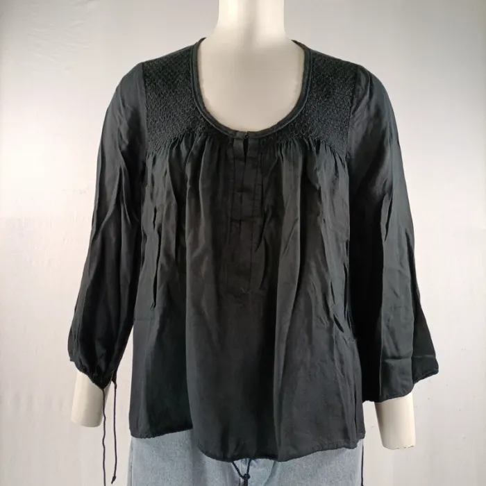 Blouse noire avec cordon de serrage - Comptoir des Cotonniers - Taille 36 - A079