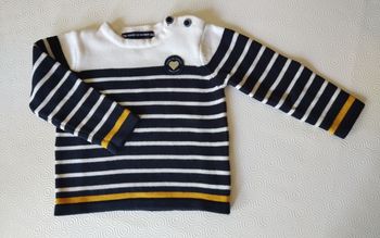 Pull marinière Terre de marins taille 18 mois