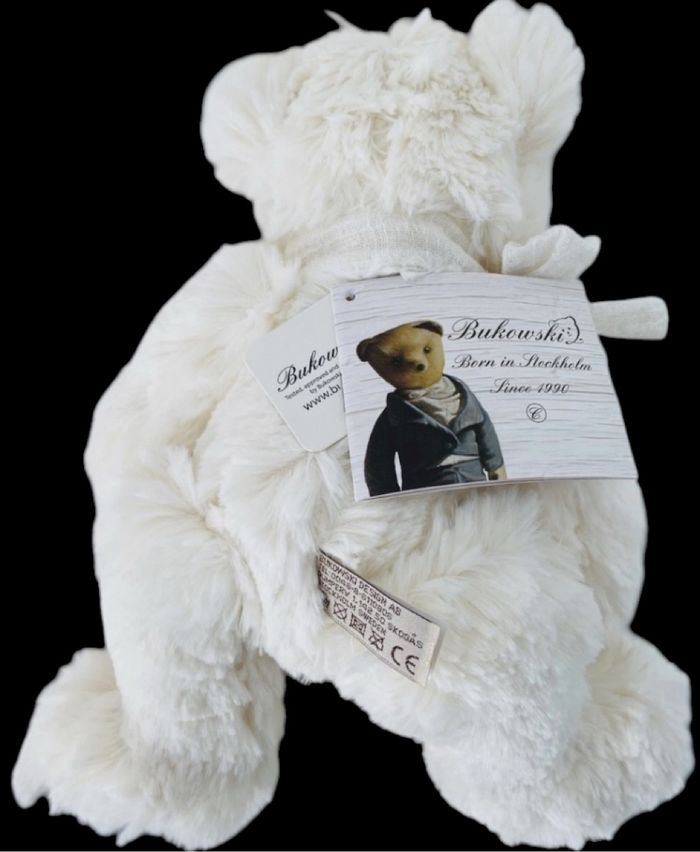 ❤️ 28cm Doudou Peluche BUKOWSKI Mon Premier Ours Blanc Crème Écru Beige - photo numéro 2